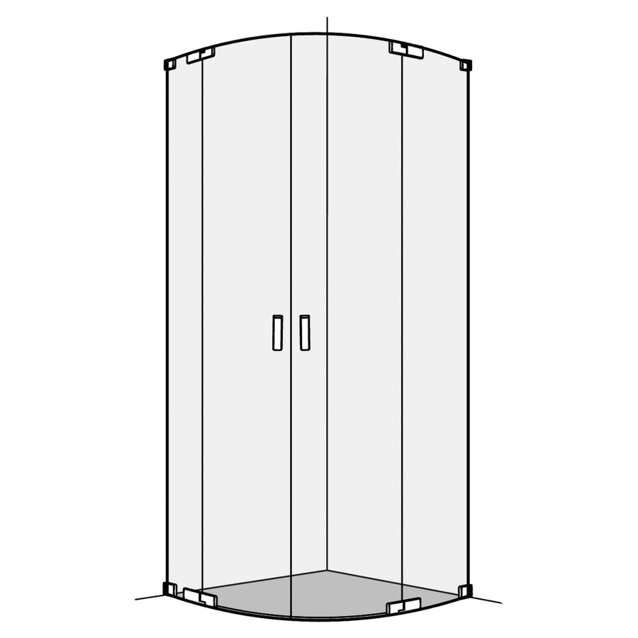 Entrée diagonale S808
90-100 x 90-100 cm
H 200 cm, sans cadre
porte battante avec partie fixe à gauche et à droite
pour douche quart de cercle R 55 cm
MESURES EXACTES SELON PRISE DE MESURE