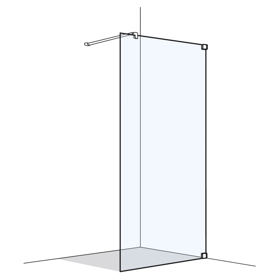 Cloison latérale S808
sans cadre, -100 cm
H 200 cm, pose libre, tube de
stabilisation, montage à
droite