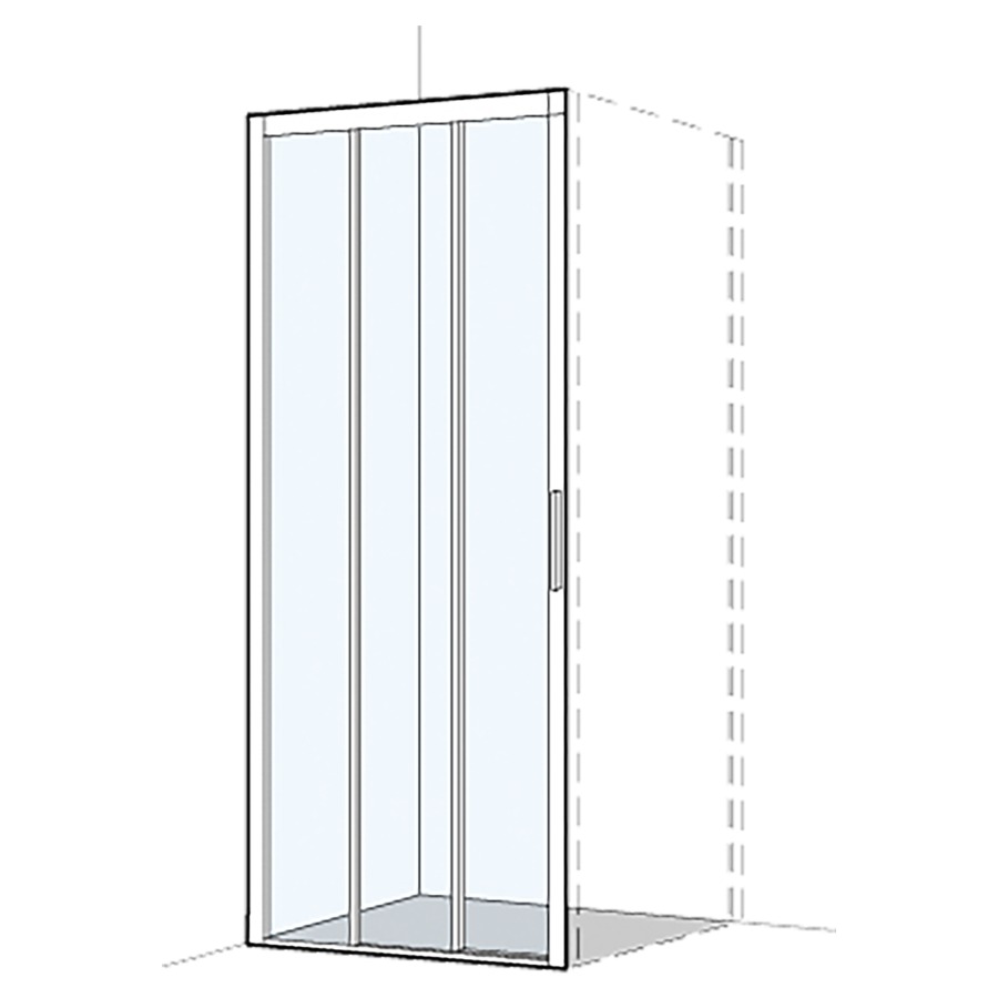 Porte coulissante S400PLUS
pour cloison latérale
116-119 cm, H 200 cm
3 panneaux, partie fixe à
gauche