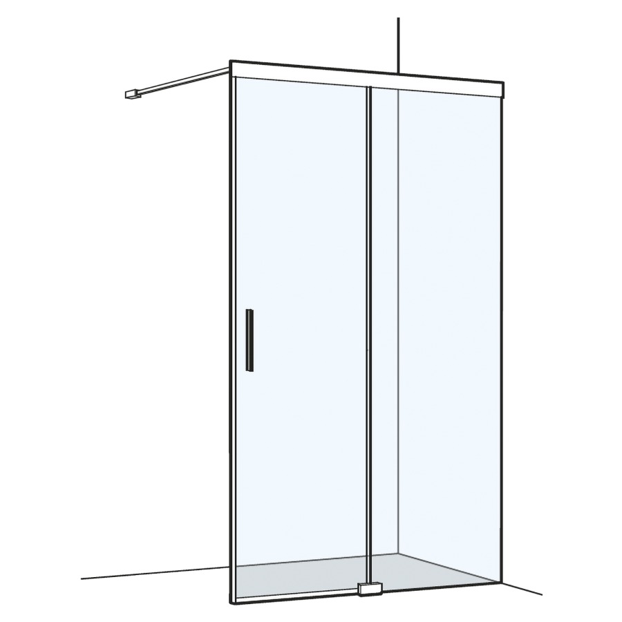 Porte coulissante S505PLUS
120,1-140 cm, H 200 cm
pose libre, sans cadre
2 panneaux, partie fixe à
droite, Soft-Stop, fonction
Self-Close, guidage magnétique
profil contre l'éclaboussement
MESURES EXACTES SELON PRISE
DE MESURE