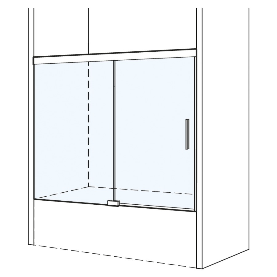 Porte coulissante S505PLUS
NICHE
160,1-180 cm, H 160 cm
sans cadre, 2 panneaux
partie fixe à gauche
Soft-Stop, fonction Self-Close
guidage magnétique, profil
contre l'éclaboussement
sur baignoire, MESURES EXACTES
SELON PRISE DE MESURE