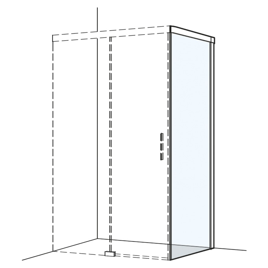 Cloison latérale S500PLUS
97,5-99 cm, H 200 cm
pour porte coulisante, cadre
partiel, montage à droite