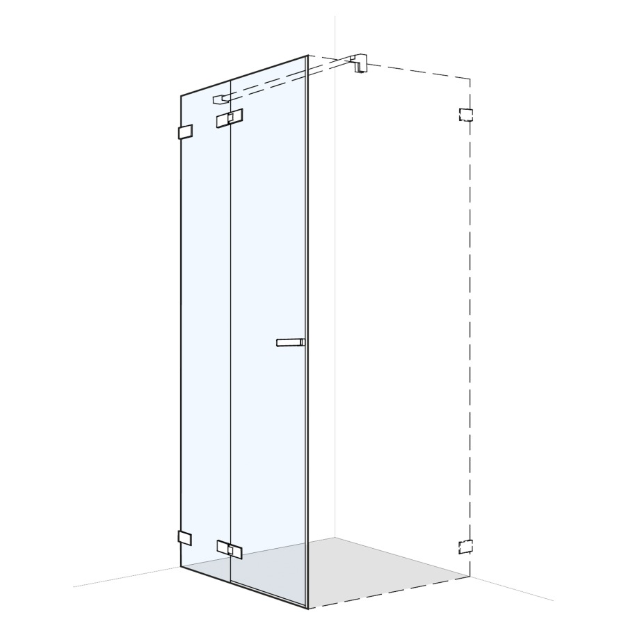 Porte battante S606PLUS
180,1-200 cm, H 200 cm
pour niche ou cloison latérale
avec élément fixe, sans cadre
charnières à gauche, profil
contre l'écaboussement
MESURES EXACTES SELON PRISE
DE MESURE