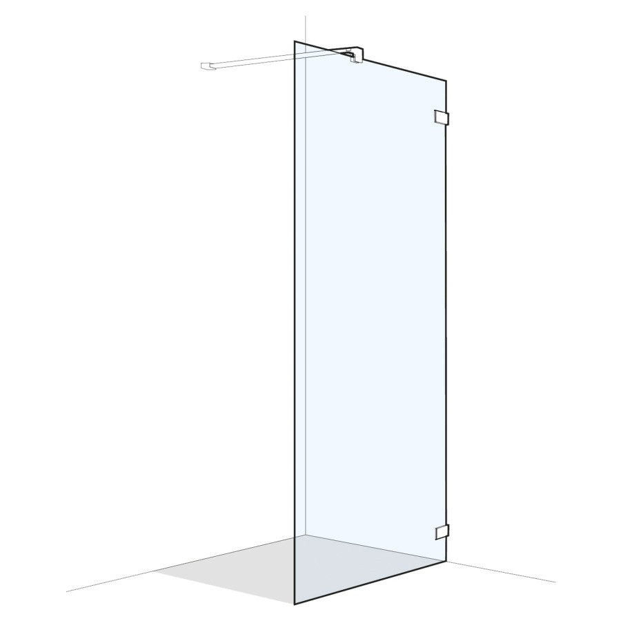 Cloison latérale S606PLUS
pose libre
120,1-140 cm, H 200 cm
sans cadre, charnières à
droite, MESURES EXACTES SELON
PRISE DE MESURE