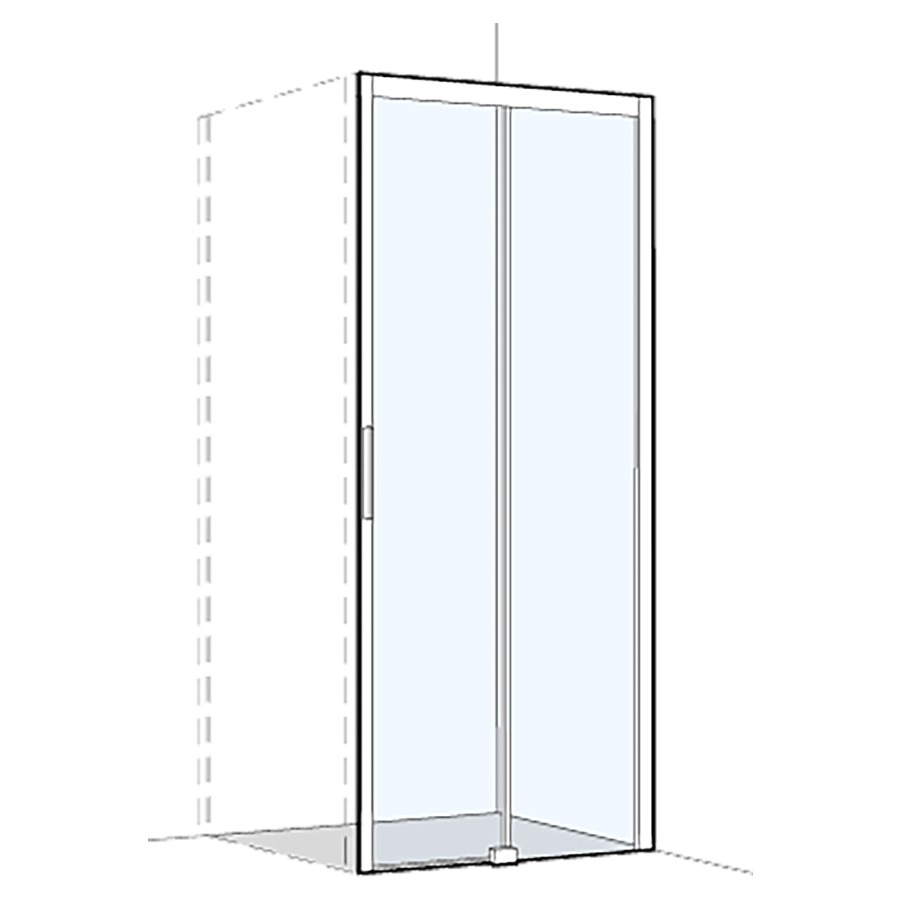 Porte coulissante S404PLUS
pour cloison latérale
136-139 cm, H 200 cm
cadre partiel, 2 panneaux
partie fixe à à droite
