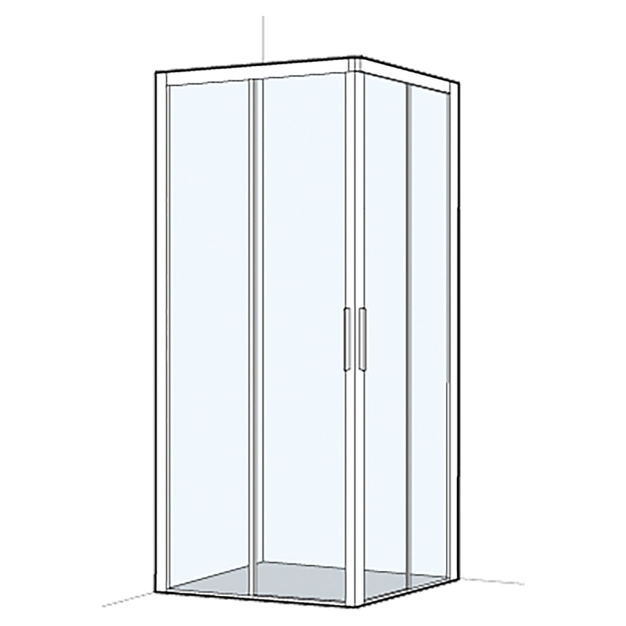 Entrée diagonale S400Plus
87.5-89 x 67.5-69 cm, H 200 cm
porte coulissante en 2&nbsp;parties à gauche et à droite
encadré