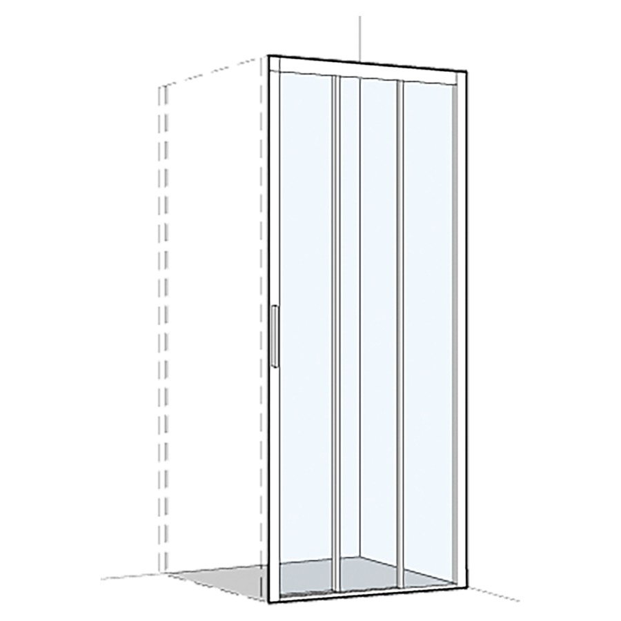 Porte coulissante S400PLUS
pour cloison latérale
76-79 cm, H 200 cm
3 panneaux, partie fixe à
droite