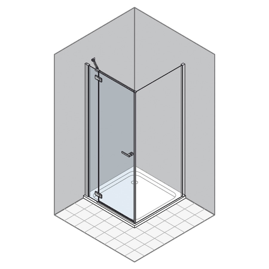 Porte battante GALLERY 3000
pour cloison latérale
98,2-100,7 cm, H 200 cm
1 panneau, avec partie fixe
charnière à gauche, verre de
sécurité 6 mm, MESURES EXACTES
SELON PRISE DE MESURES