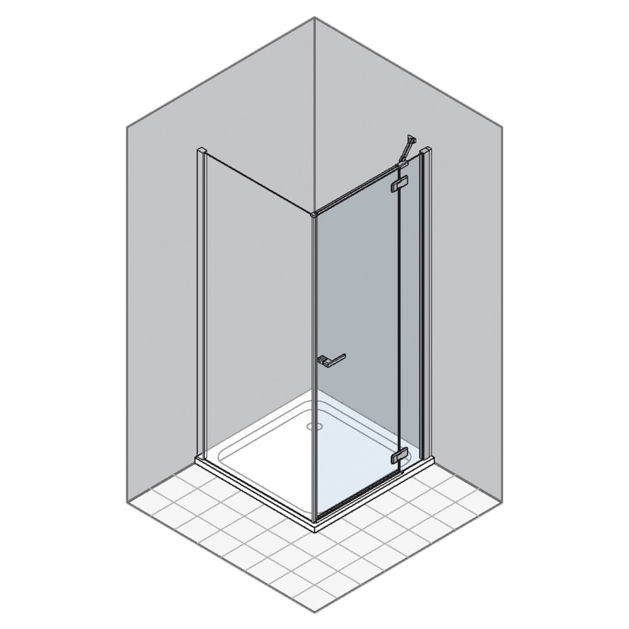Porte battante GALLERY 3000
pour cloison latérale
98,2-100,7 cm, H 200 cm
1 panneau, avec partie fixe
charnière à droite, verre de
sécurité 6 mm, MESURES EXACTES
SELON PRISE DE MESURES