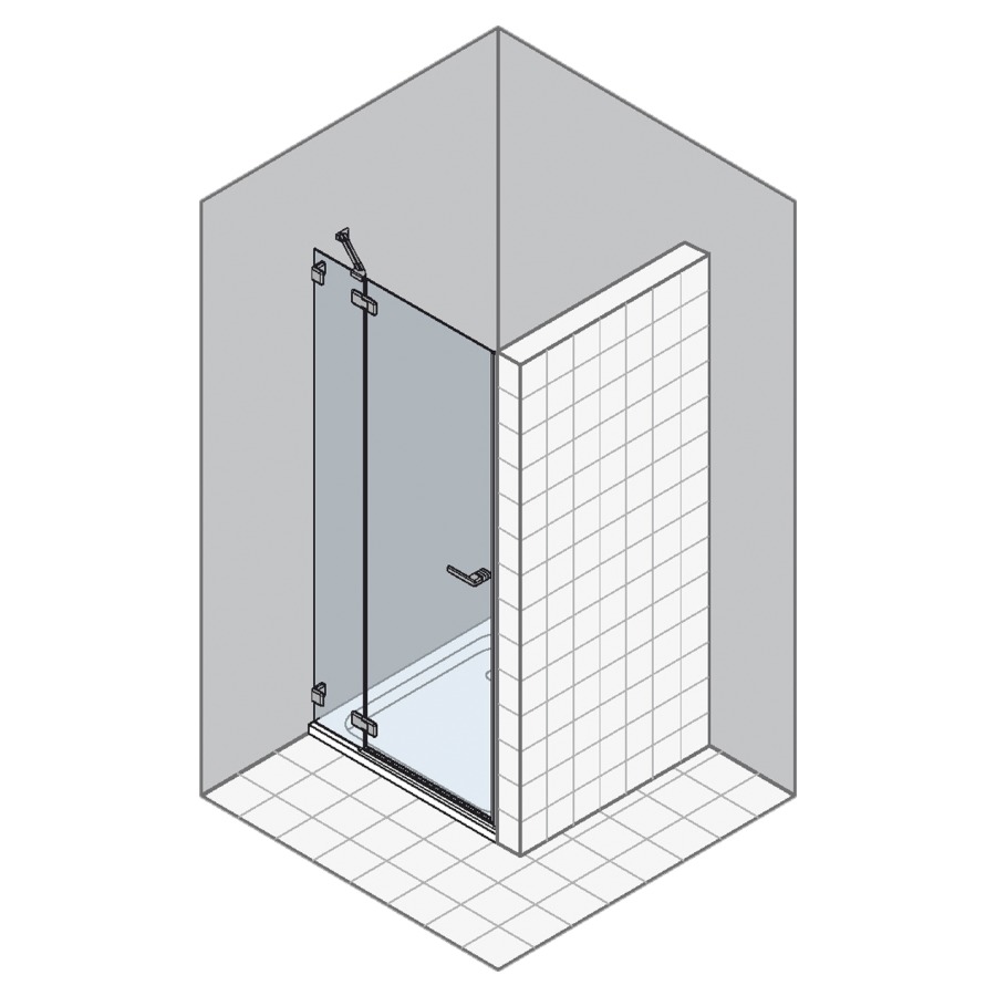 Porte battante GALLERY 3000
pour niche, 60-92 cm
H -200 cm, 1 panneau
avec partie fixe
charnière à gauche
verre de sécurité 6 mm
MESURES EXACTES SELON PRISE DE
MESURES