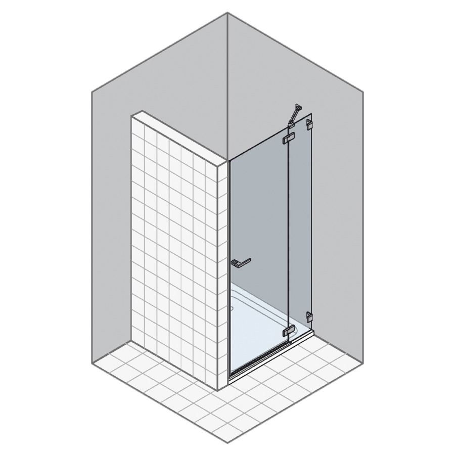 Porte battante GALLERY 3000
pour niche, 92,1-122 cm
H -200 cm, 1 panneau
avec partie fixe
charnière à droite
verre de sécurité 6 mm
MESURES EXACTES SELON PRISE DE
MESURES
