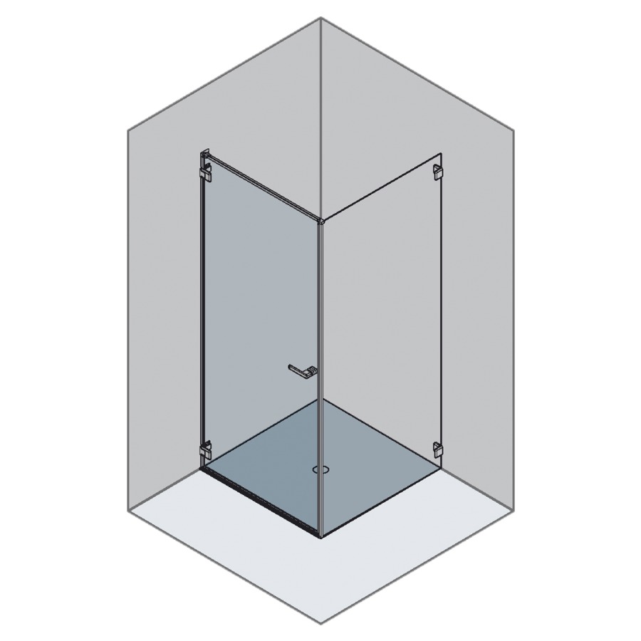 Porte battante GALLERY 3000
pour cloison latérale
92,1-102 cm, H -200 cm
1 panneau, charnière à gauche
verre de sécurité 6 mm
montage par le sol
MESURES EXACTES SELON PRISE DE
MESURES