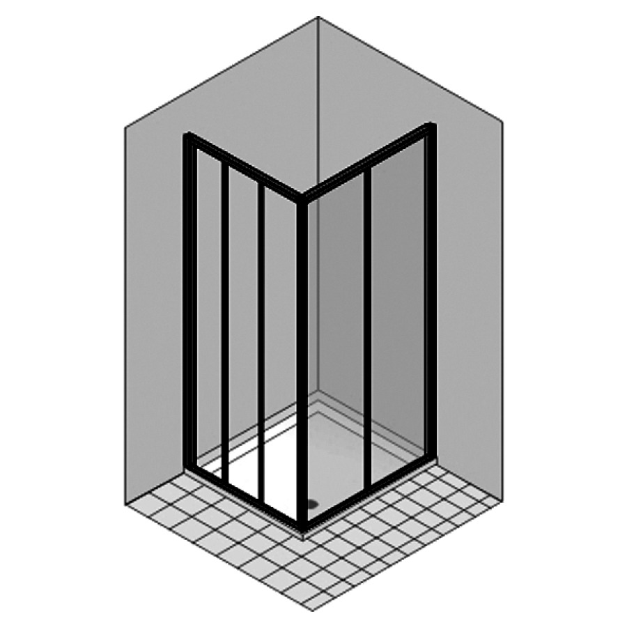 Entrée diagonale DUKESSA 3000
GLASS, porte coulissante
droite, 72,6-75,4 cm
H 190 cm, 2 panneaux, pour
installation avec 166 452-456
verre de sécurité 3 mm
