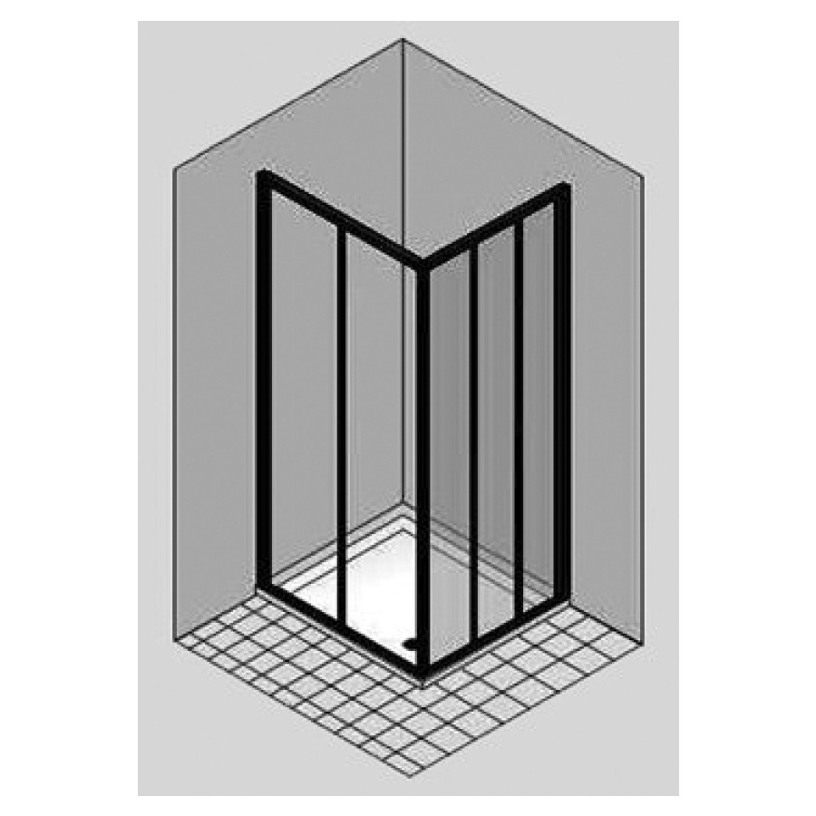 Entrée diagonale DUKESSA 3000
GLASS, porte coulissante
droite, 77,9-80 cm
H 190 cm, 3 panneaux, pour
installation avec 166 452-456
ou 166 462-466
tous les panneaux coulissants
verre de sécurité 3 mm