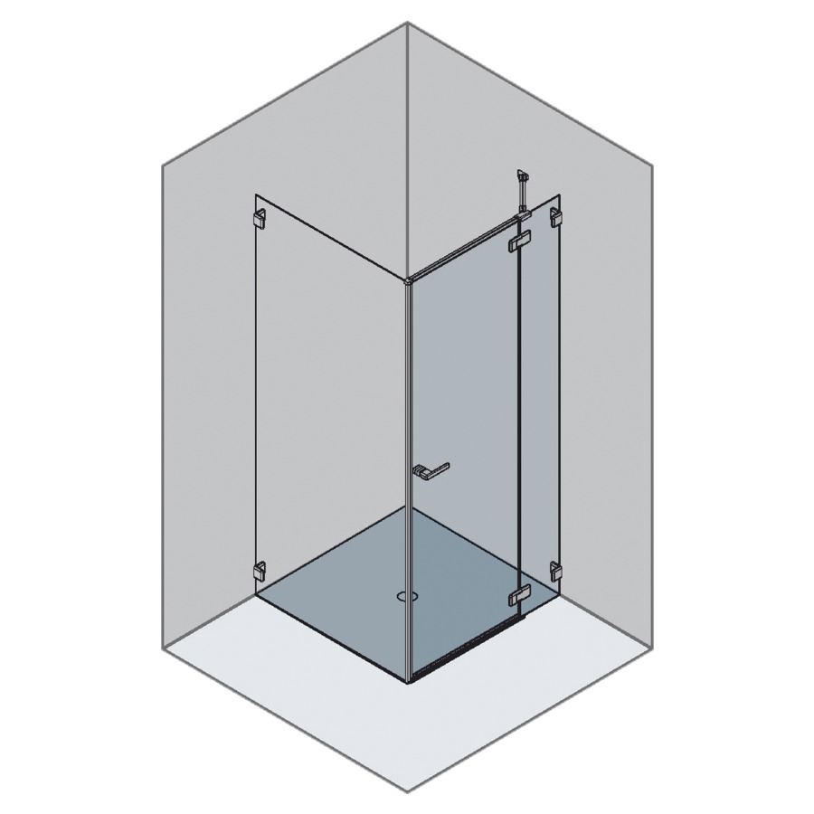 Porte battante GALLERY 3000
pour cloison latérale
92,1-122 cm, H -200 cm
1 panneau, avec partie fixe
charnière à droite
verre de sécurité 6 mm
montage par le sol
MESURES EXACTES SELON PRISE DE
MESURES