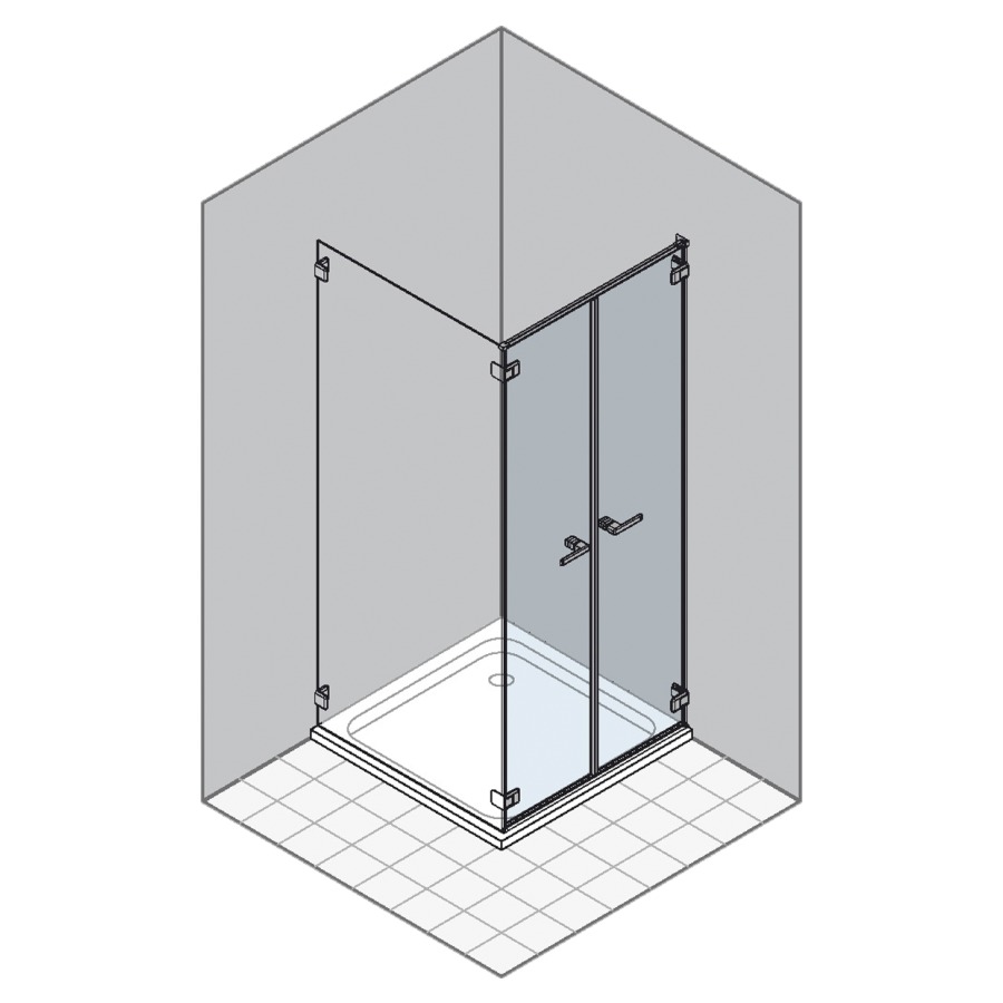 Porte battante GALLERY 3000
pour cloison latérale
60-92 cm, H -200 cm
2 panneaux, charnière à droite
verre de sécurité 6 mm
MESURES EXACTES SELON PRISE DE
MESURES