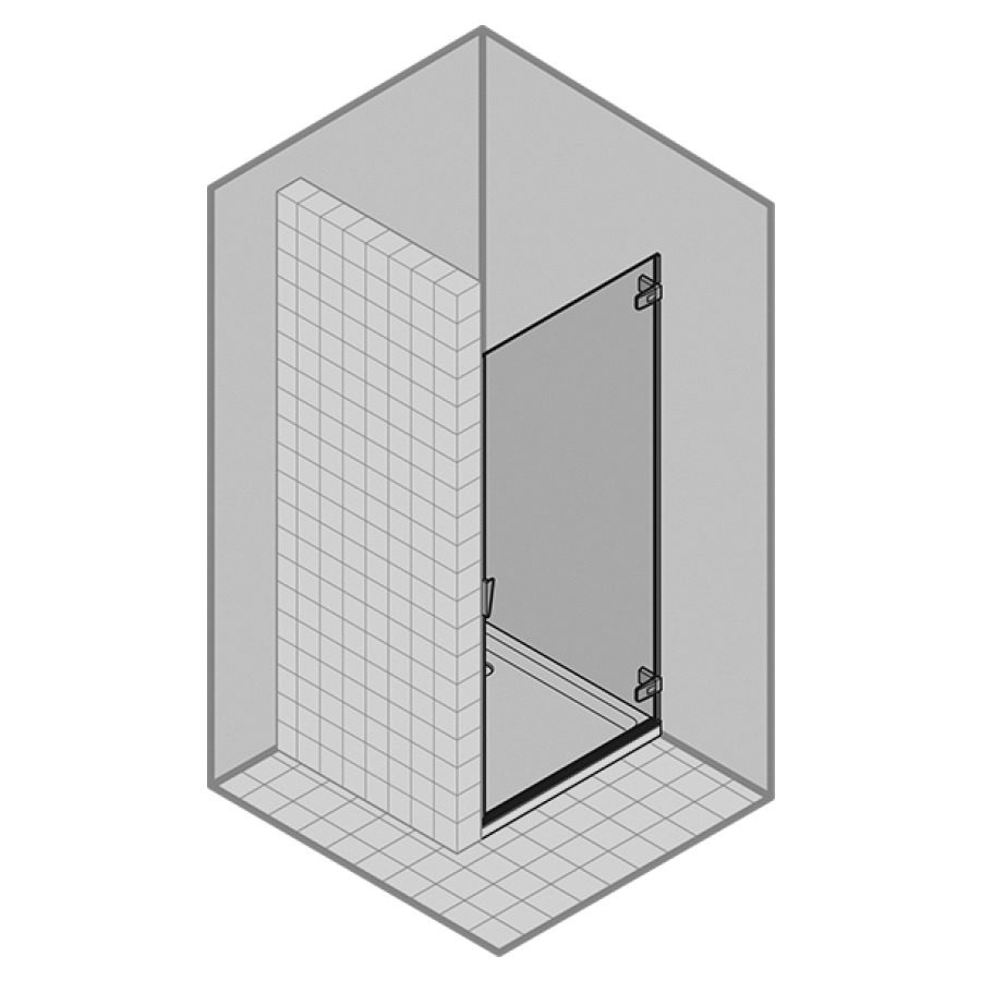 Porte battante PURA 5000
sans cadre, pour niche
50-70 cm, H -200 cm, 1 panneau
charnières à droite, couleur
charnière chrome/alu extra
brillante, verre de sécurité
8 mm, MESURES EXACTES SELON
PRISE DE MESURES