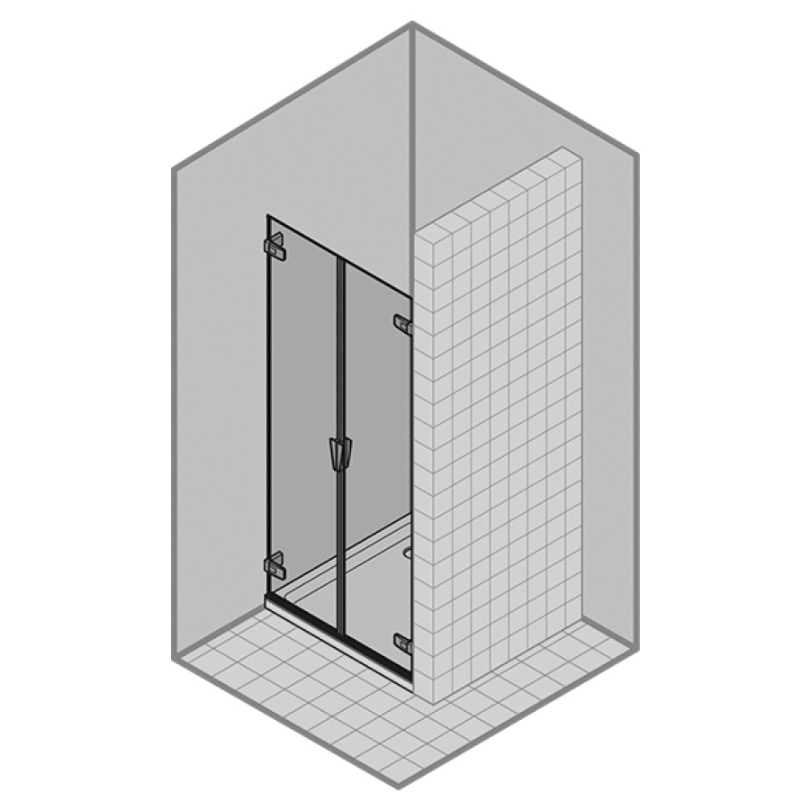 Porte battante PURA 5000
sans cadre, pour niche
60-95 cm, H -200 cm
2 panneaux, couleur charnière
chrome/alu extra brillante
verre de sécurité 8 mm
MESURES EXACTES SELON PRISE DE
MESURES