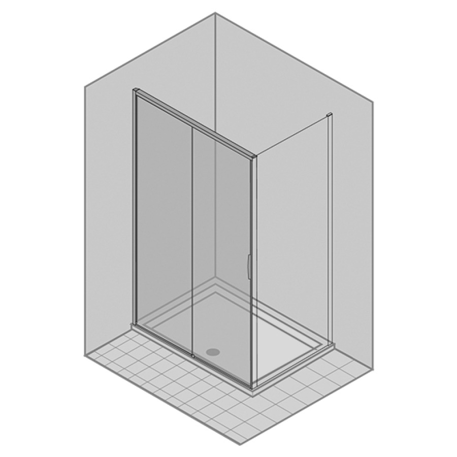Porte coulissante NATURA 4000
pour cloison latérale
97,7-100,2 cm, H 200 cm
2 panneaux, charnière à
gauche, verre de sécurité 6 mm