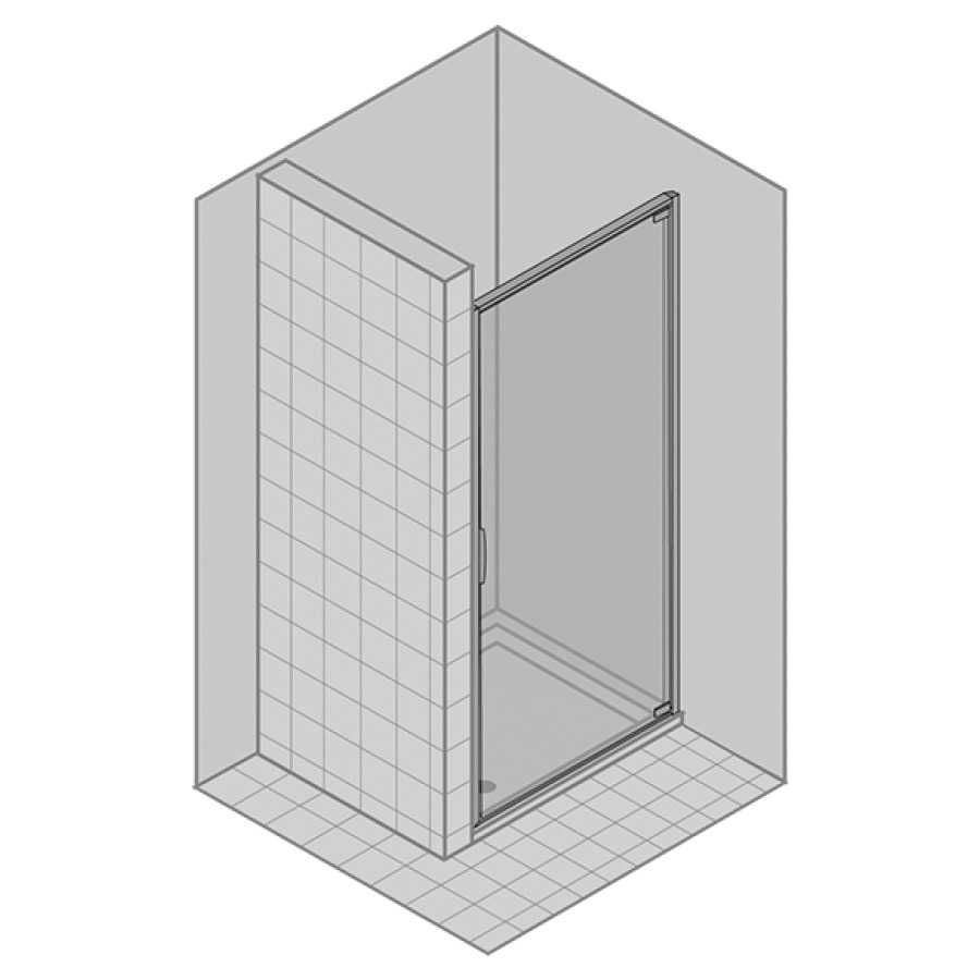 Porte battante NATURA 4000
pour niche, 87,1-90,5 cm
H 200 cm, 1 panneau, charnière
à droite, verre de sécurité
6 mm