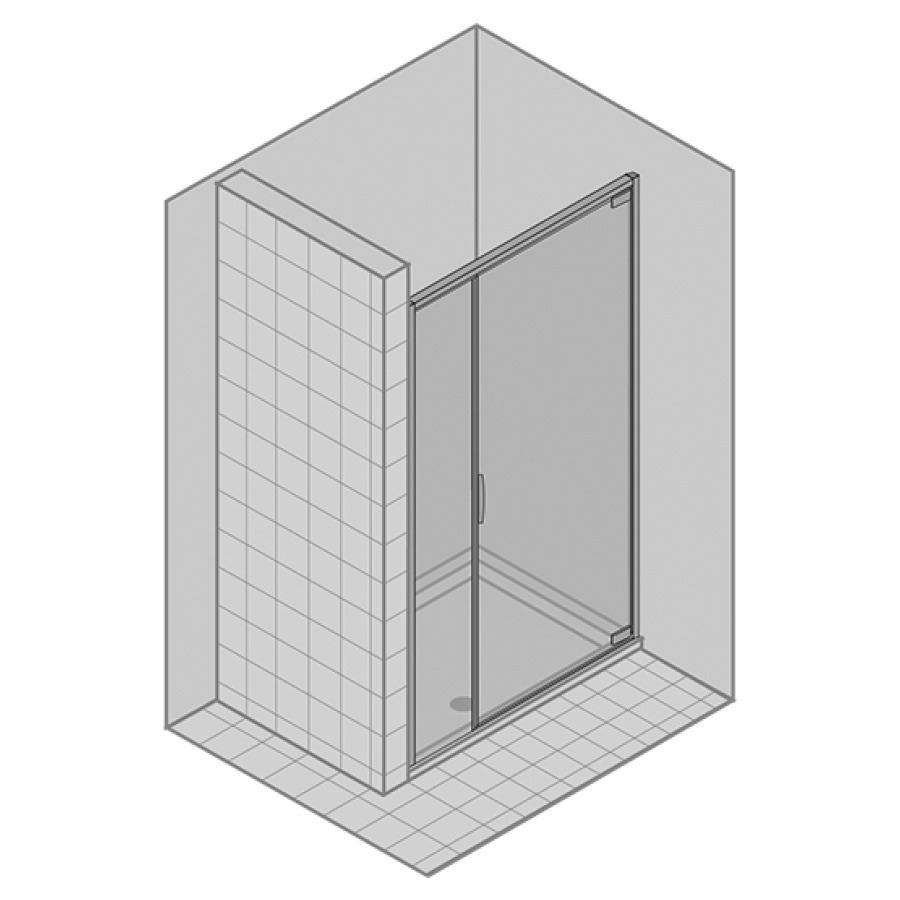 Porte battante NATURA 4000
pour niche/cloison latérale
raccourcie, 115,9-120,3 cm
H 200 cm, 1 panneau, partie
fixe en alignement, charnière
à droite, verre de sécurité
6 mm
