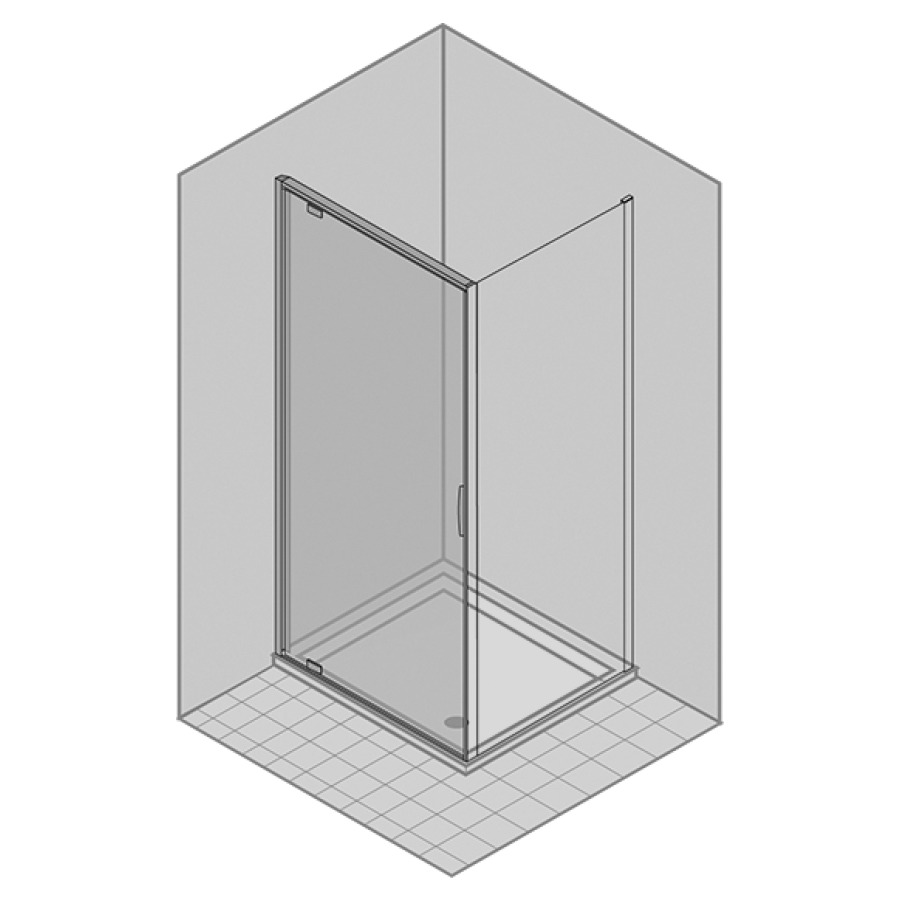 Porte tournante NATURA 4000
pour cloison latérale
87,8-90,3 cm, H 200 cm
charnière à gauche
verre de sécurité 6 mm