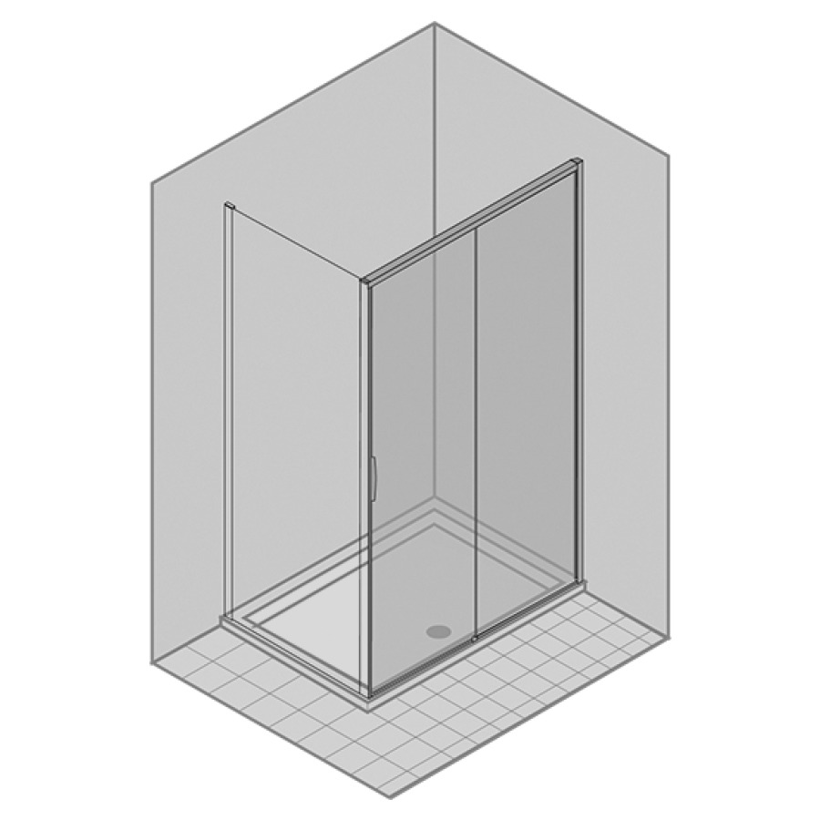 Porte coulissante NATURA 4000
pour cloison latérale
117,7-120,2 cm, H 200 cm
2 panneaux, charnière à
droite, automatic close & stop
verre de sécurité 6 mm