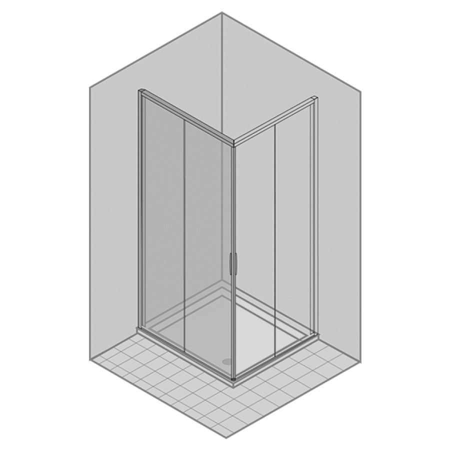 Porte coulissante NATURA 4000
77,7-80,2 cm, H 200 cm
pour entrée diagonale
2 panneaux, charnières à
gauche, automatic close & stop
verre de sécurité 6 mm