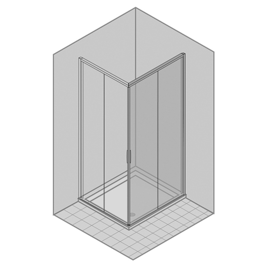 Porte coulissante NATURA 4000
77,7-80,2 cm, H 200 cm
pour entrée diagonale
2 panneaux, charnières à
droite, automatic close & stop
verre de sécurité 6 mm