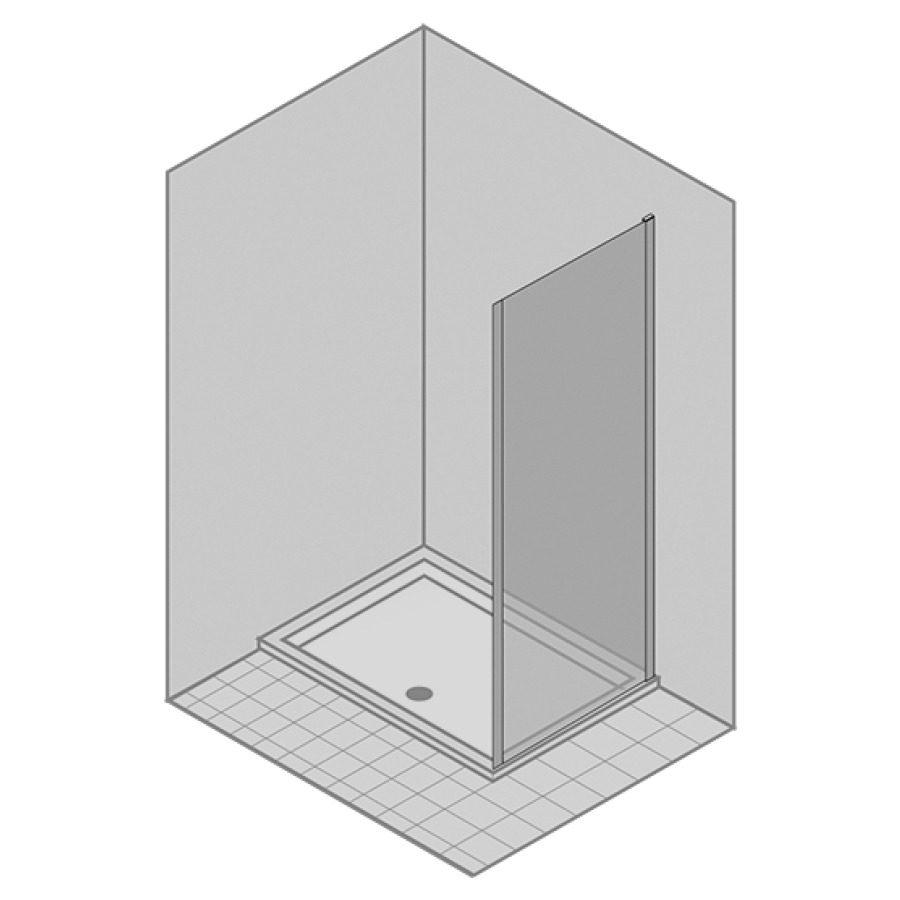 Cloison latérale NATURA 4000
97,7-100,2 cm, H 200 cm
pour porte battante
charnières à droite
verre de sécurité 6 mm