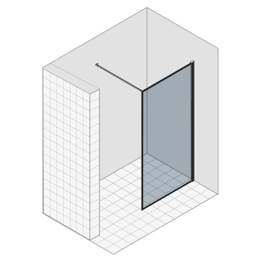 Cloison latérale LIBERO 3000
100,1-120 cm, H 200 cm
pose libre, montage à droite
verre de sécurité 6 mm
MESURES EXACTES SELON PRISE DE
MESURE