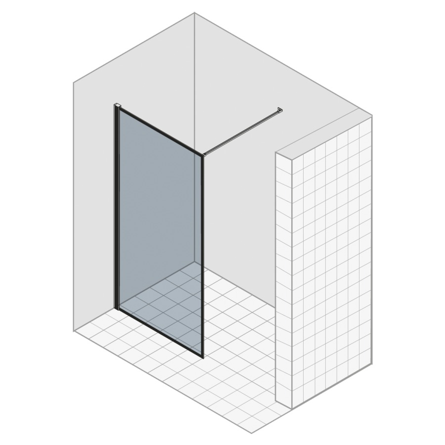 Cloison latérale LIBERO 3000
100,1-120 cm, H 200 cm
pose libre, montage à gauche
verre de sécurité 8 mm
MESURES EXACTES SELON PRISE DE
MESURE