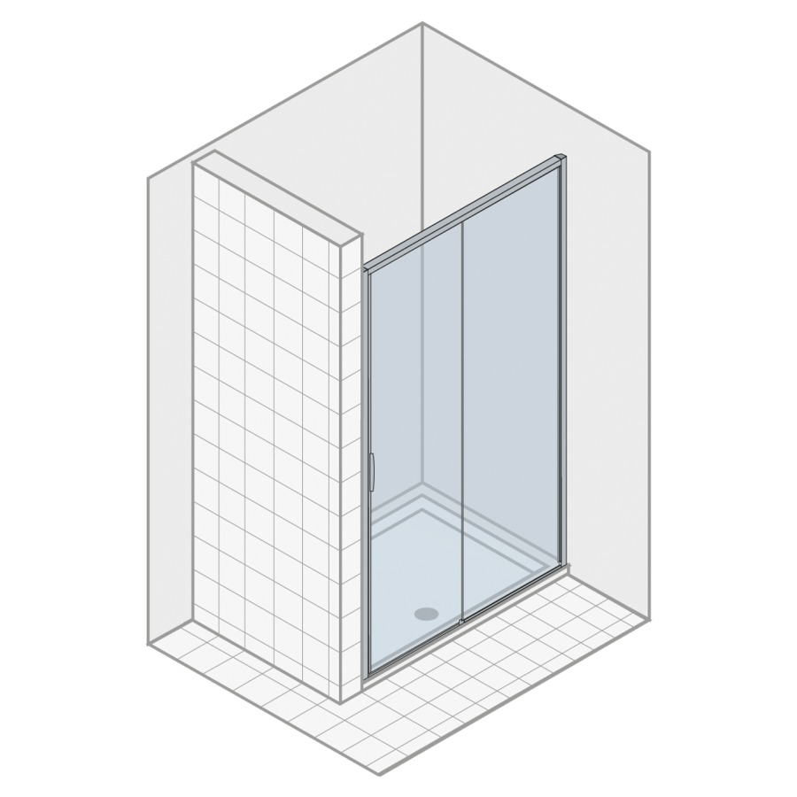 Porte coulissante NATURA 4000
pour niche, 120,1-140 cm
H 200 cm, 2 panneaux
partie fixe à droite
verre de sécurité 6 mm
MESURES EXACTES SELON PRISE DE
MESURES