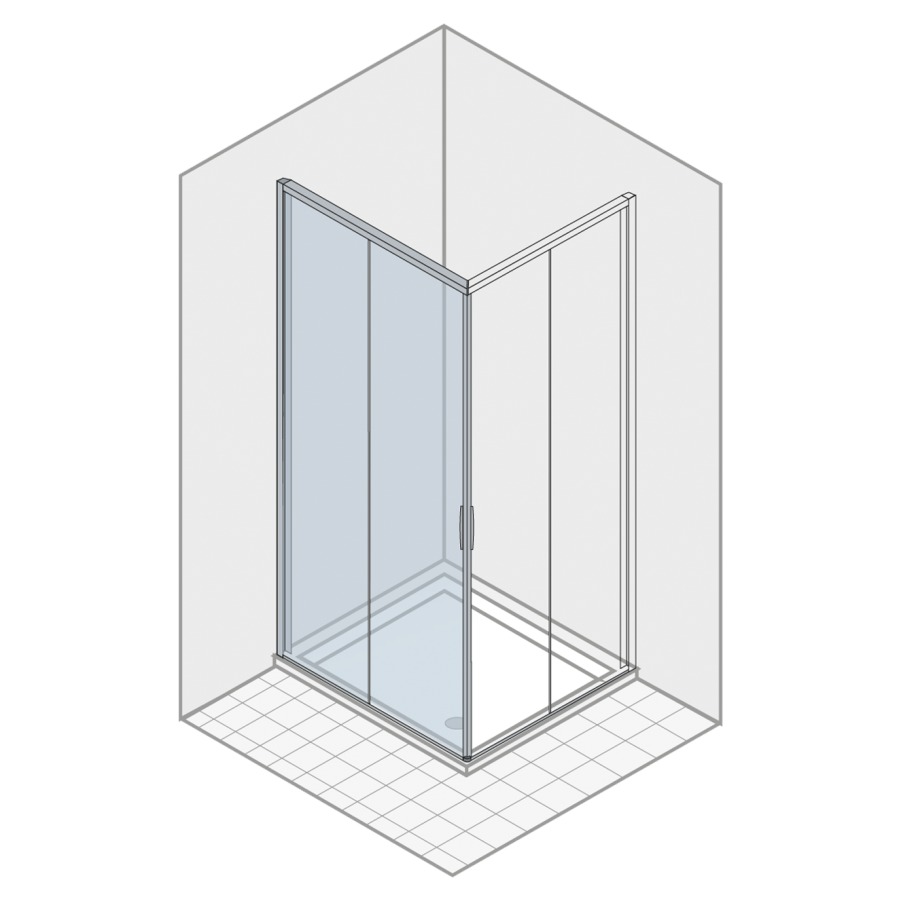 Porte coulissante NATURA 4000
80,1-90 cm, H 200 cm
pour entrée diagonale
2 panneaux, charnières à
gauche, verre de sécurité 6 mm
MESURES EXACTES SELON PRISE DE
MESURES