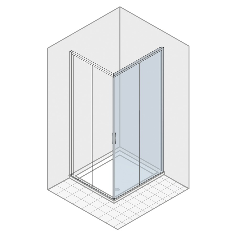 Porte coulissante NATURA 4000
55-80 cm, H 200 cm
pour entrée diagonale
2 panneaux, charnières à
droite, verre de sécurité 6 mm
MESURES EXACTES SELON PRISE DE
MESURES