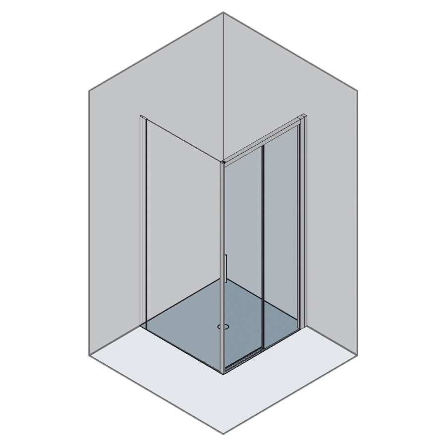 Porte coulissante STILA 2000
140,1-160 cm, H 195 cm
pour cloison latérale
2 panneaux, partie fixe droite
verre de sécurité 6 mm
montage par le sol
MESURES EXACTES SELON
PRISE DE MESURES