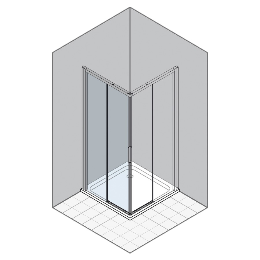 Porte coulissante STILA 2000
77,3-80,2 cm, H 195 cm
pour entrée diagonale
2 panneaux, partie fixe
montage à gauche
verre de sécurité 6 mm
MESURES EXACTES SELON
PRISE DE MESURES
