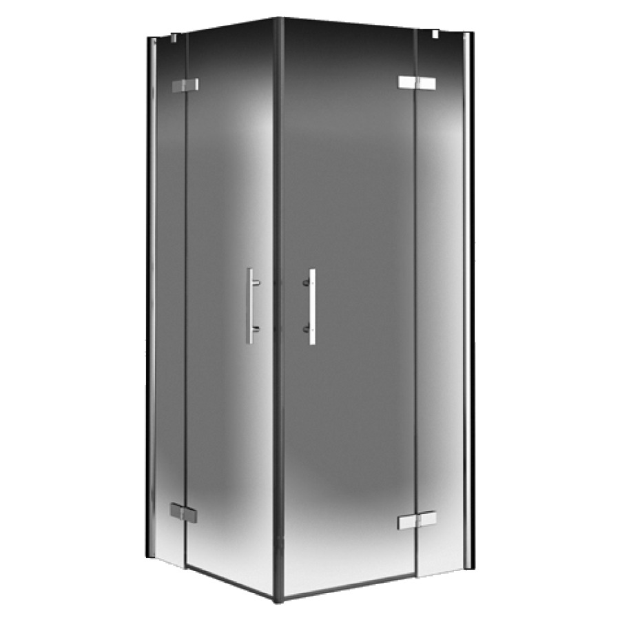 Entrée diagonale PUR
avec profilé de raccordement
au mur
90 cm, H 200 cm, 2 panneaux
porte tournante droite
partie fixe, avec support
d'angle