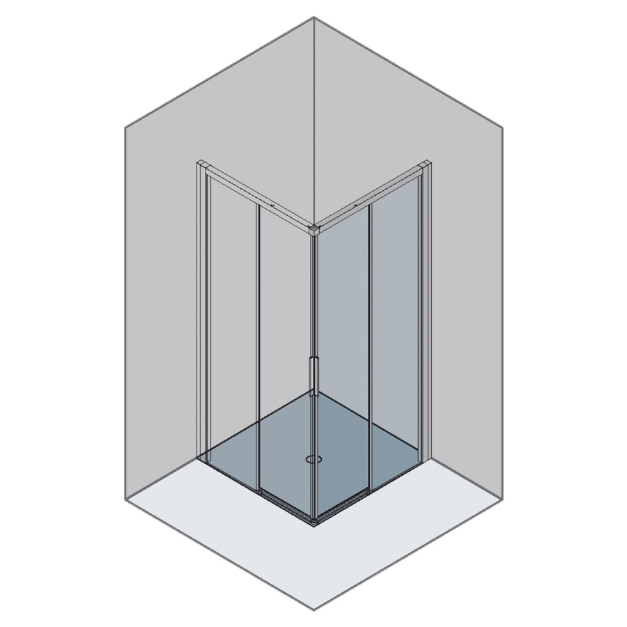 Porte coulissante STILA 2000
90,1-100 cm, H 195 cm
pour entrée diagonale
2 panneaux, partie fixe
montage à droite
verre de sécurité 6 mm
montage par le sol
MESURES EXACTES SELON
PRISE DE MESURES