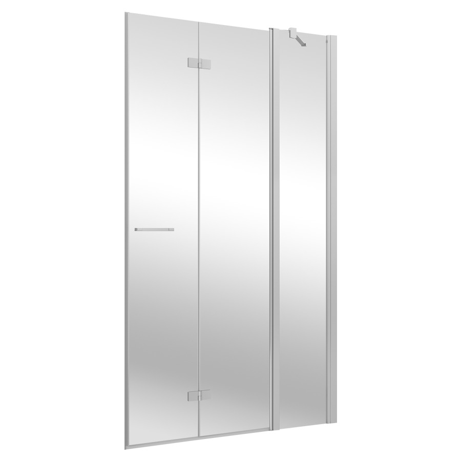 Porte pliante SOLINO
120 cm, H 200 cm
2 panneaux, avec partie fixe
montage à droite
avec support d'angle
