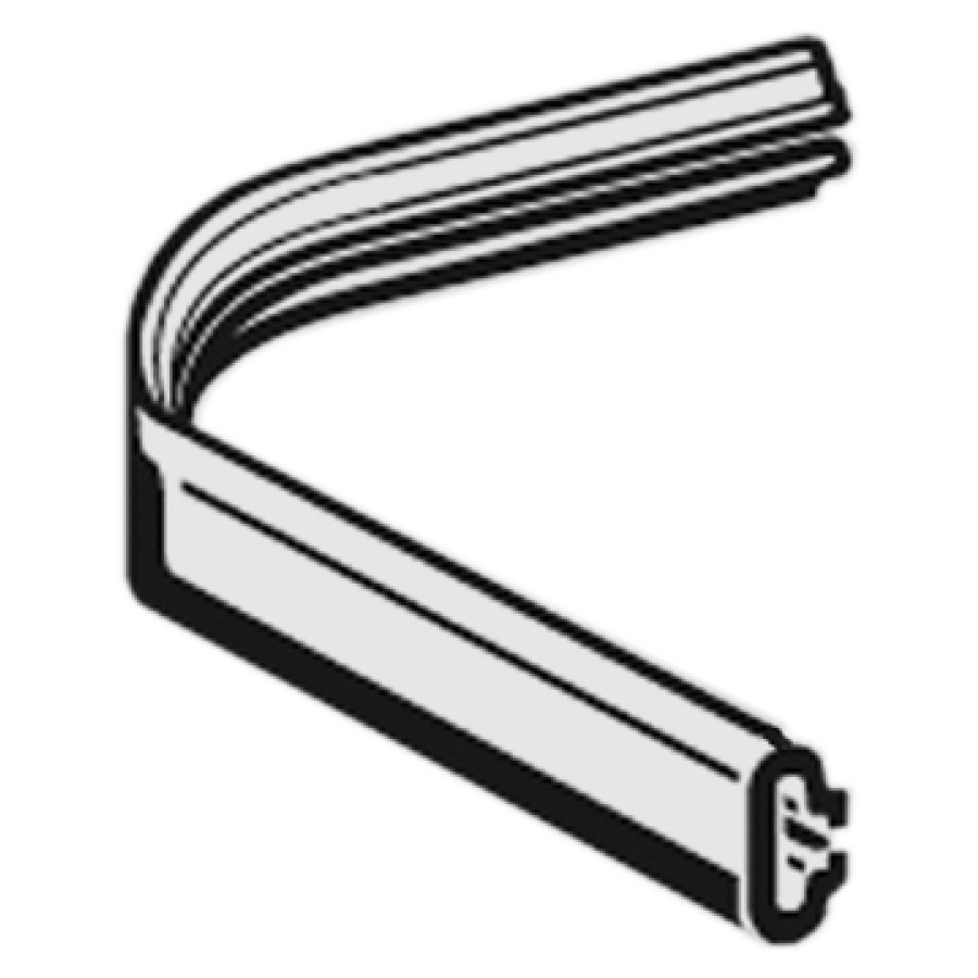 Tringle de douche SURPRISE
100 x 100 cm, quart de cercle
aluminium, 20 glisseurs
matériel de fixation