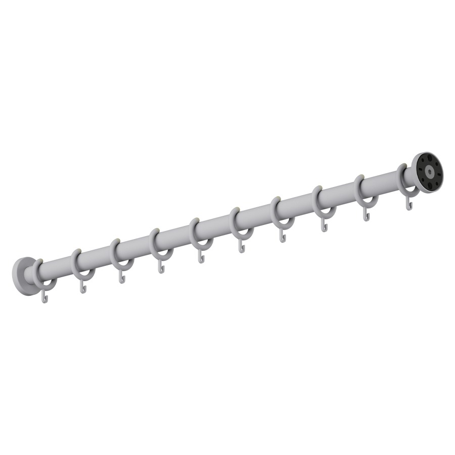 Tringle de douche HEWI 477/
801, 100 cm ajustable, D 33 mm
nylon avec support en acier
10 anneaux, fixation cachée