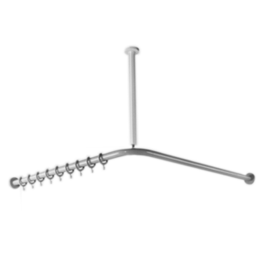 Tringle de douche HEWI 477/801
100 x 100 cm ajustable
D 33 mm, nylon avec support
en acier, 20 anneaux
fixation cachée