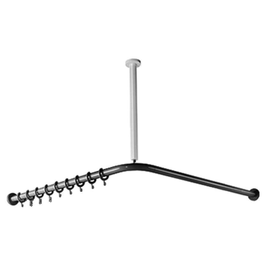 Tringle de douche HEWI 477/801
120 x 120 cm, ajustable
D 33 mm polyamide avec support
en acier, support plafond est
nécessaire