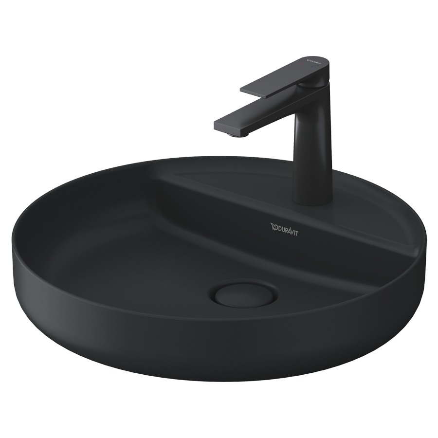Lavabo à poser VITRIUM
D 46 cm, coulée minérale
poli, sans trop-plein
avec vidage