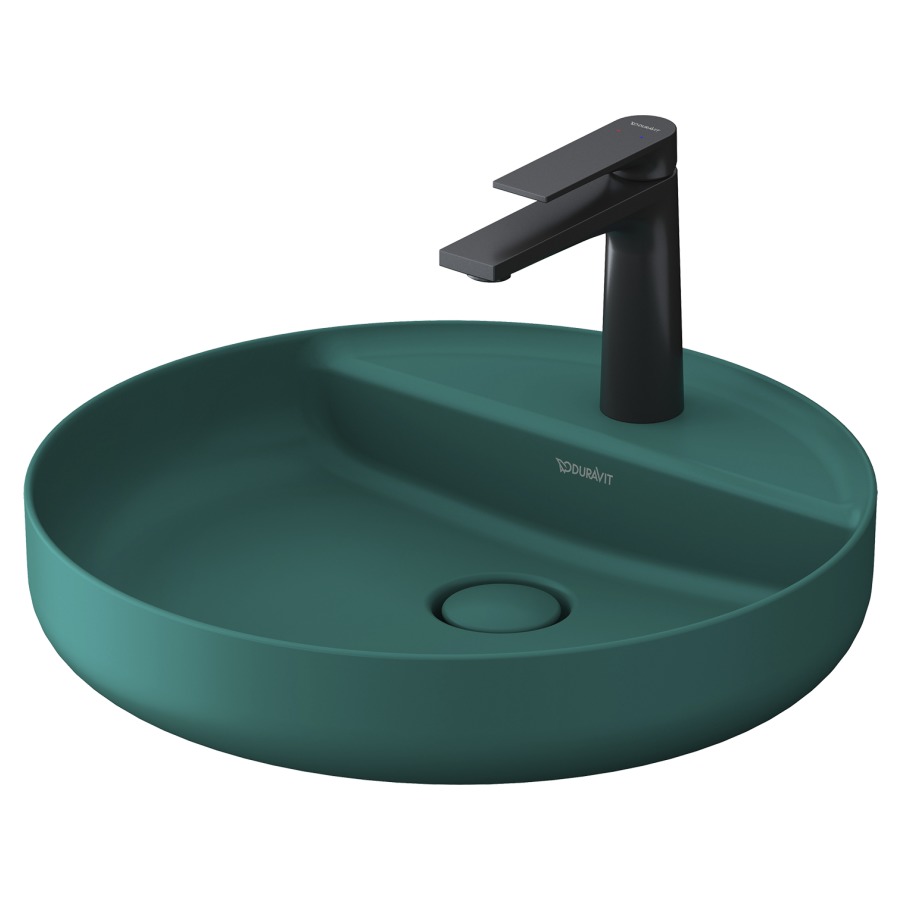 Lavabo à poser VITRIUM
D 46 cm, coulée minérale
poli, sans trop-plein
avec vidage