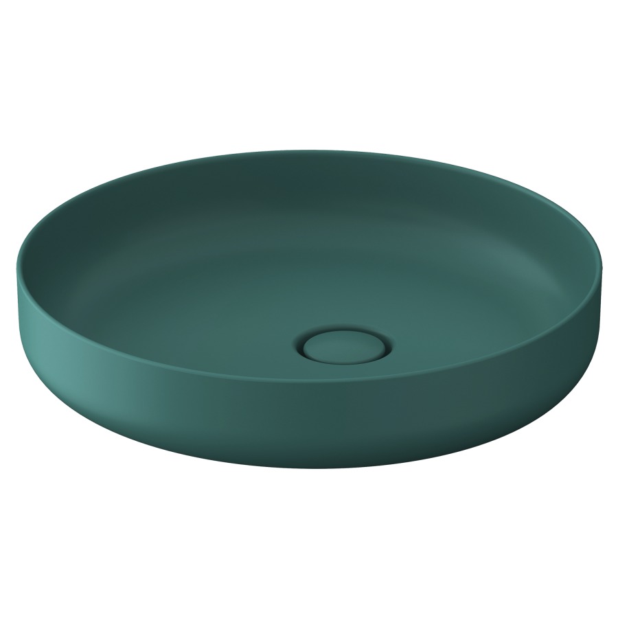 Lavabo à poser VITRIUM
D 46 cm, coulée minérale
poli, sans trop-plein
avec vidage
