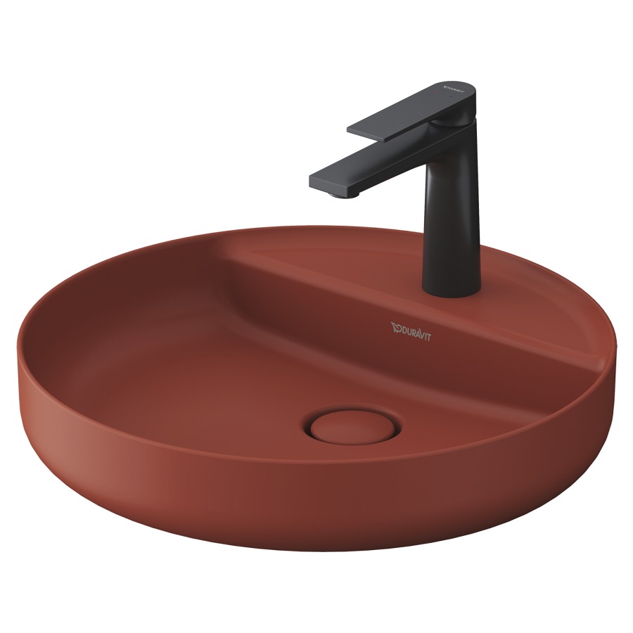 Lavabo à poser VITRIUM
D 46 cm, coulée minérale
poli, sans trop-plein
avec vidage