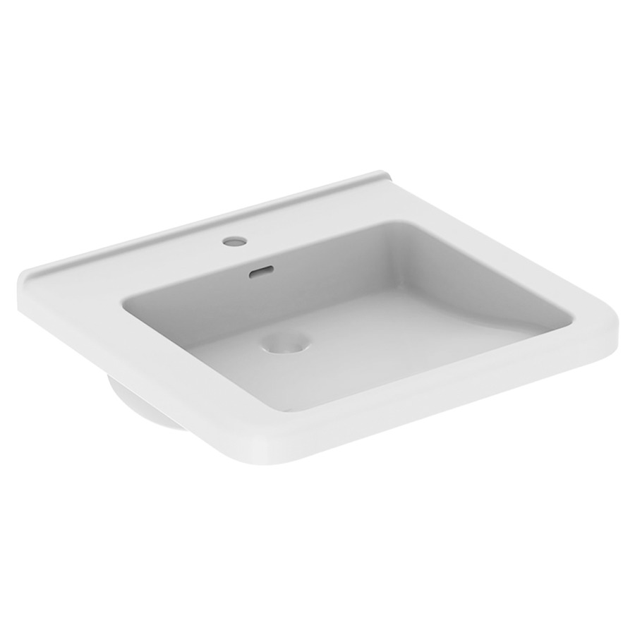 Lavabo RENOVA COMFORT SQUARE
60 x 55 cm, céramique
pour meuble suspendu
avec trop-plein