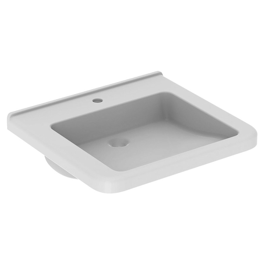 Lavabo RENOVA COMFORT SQUARE
60 x 55 cm, céramique
pour meuble suspendu, sans
trop-plein